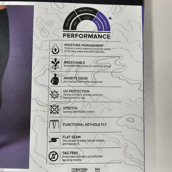 Cuddl Duds ArctiCore Performance Baselayer Thermal Pants Men's XXL (44-46) Gray - Picture 5 of 6